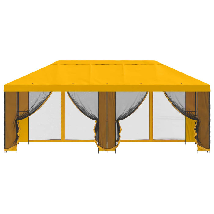 Pavilion cu panouri laterale 6 x 3 m Galben Poliester și oțel - WALTI WALTI