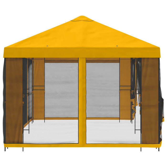 Pavilion cu panouri laterale 6 x 3 m Galben Poliester și oțel - WALTI WALTI