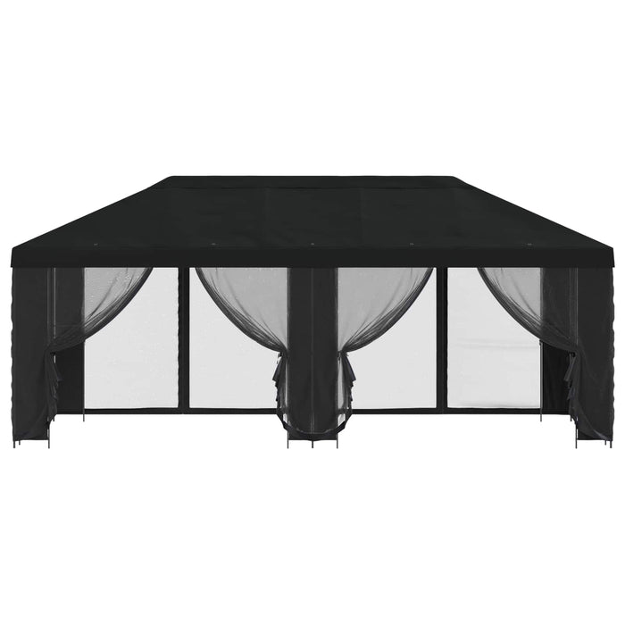 Pavilion cu panouri laterale 6 x 3 m Negru Poliester și oțel - WALTI WALTI