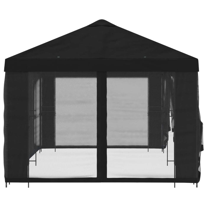 Pavilion cu panouri laterale 6 x 3 m Negru Poliester și oțel - WALTI WALTI