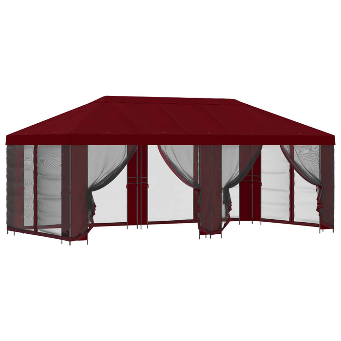 Pavilion cu panouri laterale 6 x 3 m Burgundy Poliester și oțel - WALTI WALTI