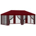 Pavilion cu panouri laterale 6 x 3 m Burgundy Poliester și oțel - WALTI WALTI