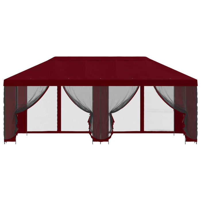 Pavilion cu panouri laterale 6 x 3 m Burgundy Poliester și oțel - WALTI WALTI