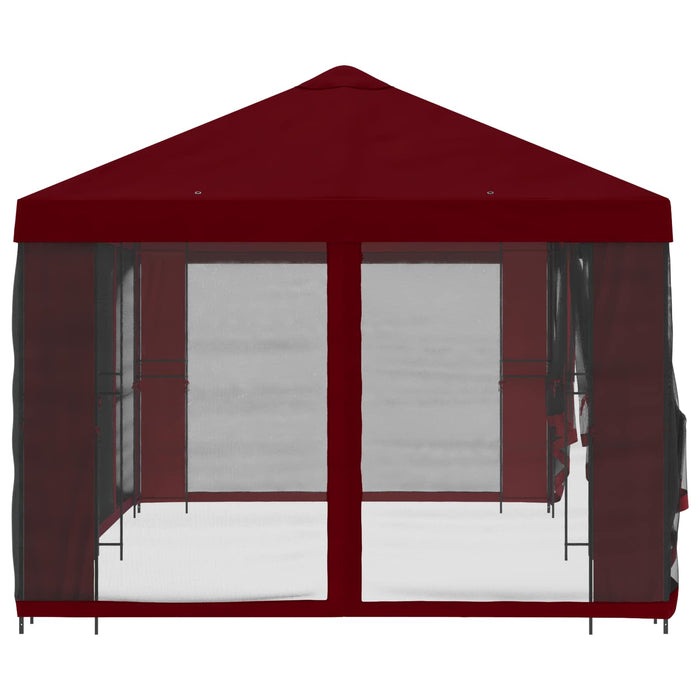 Pavilion cu panouri laterale 6 x 3 m Burgundy Poliester și oțel - WALTI WALTI