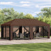 Pavilion cu panouri laterale 6 x 3 m Maro Poliester și oțel 190 - WALTI WALTI