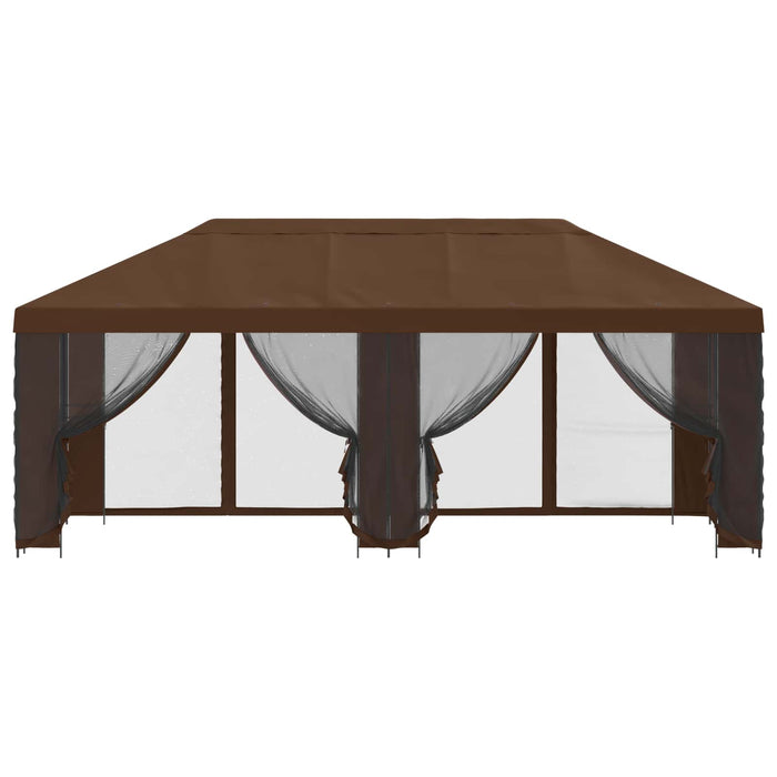 Pavilion cu panouri laterale 6 x 3 m Maro Poliester și oțel 190 - WALTI WALTI