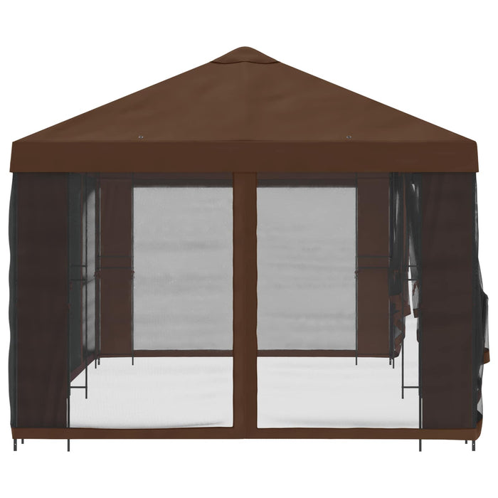 Pavilion cu panouri laterale 6 x 3 m Maro Poliester și oțel 190 - WALTI WALTI