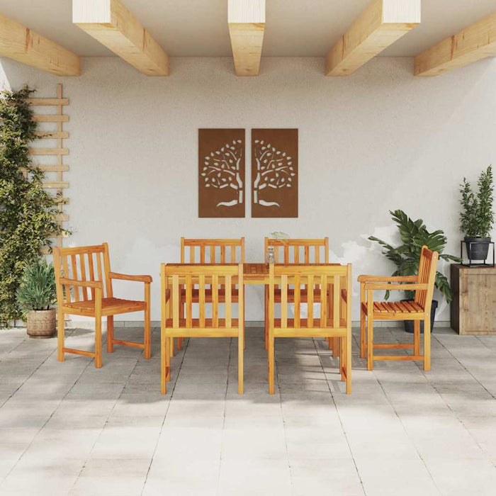 Set masă dining 7 pcs Lemn natural 180 x 90 x 75 cm - WALTI WALTI