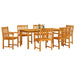 Set masă dining 7 pcs Lemn natural 180 x 90 x 75 cm - WALTI WALTI