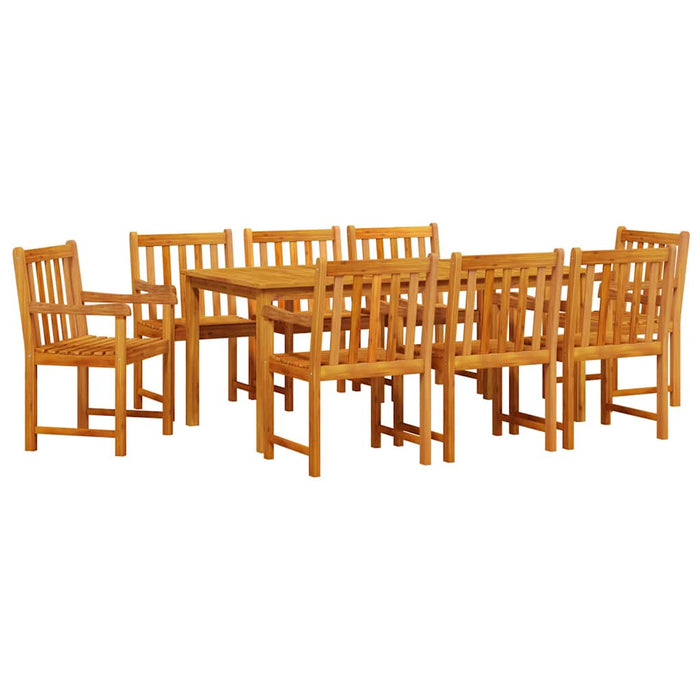 Set de masă de dining 9 pcs Lemn natural 180 x 90 x 75 cm - WALTI WALTI
