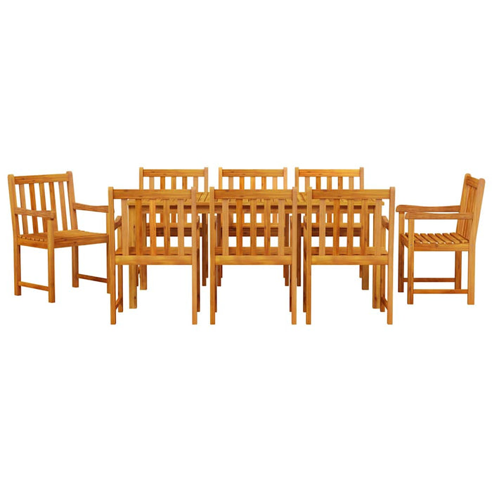 Set de masă de dining 9 pcs Lemn natural 180 x 90 x 75 cm - WALTI WALTI
