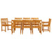 Set de masă de dining 9 pcs Lemn natural 180 x 90 x 75 cm - WALTI WALTI