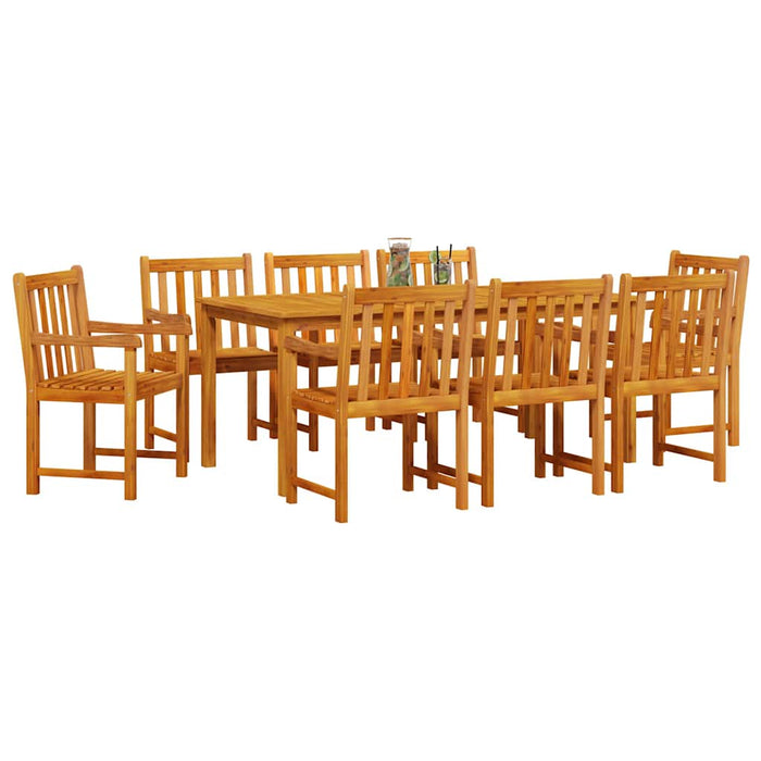 Set de masă de dining 9 pcs Lemn natural 180 x 90 x 75 cm - WALTI WALTI
