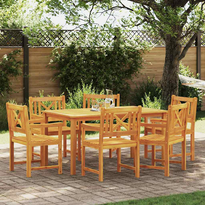 Set de masă pentru grădină 7 pcs Maro lemn masiv de acacia - WALTI WALTI