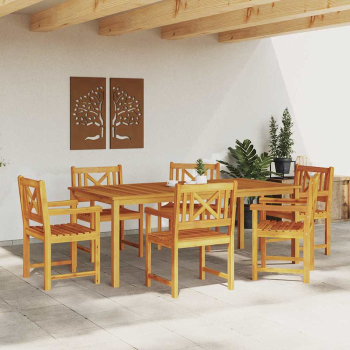 Set de masă pentru grădină 7 pcs Maro lemn masiv de acacia - WALTI WALTI