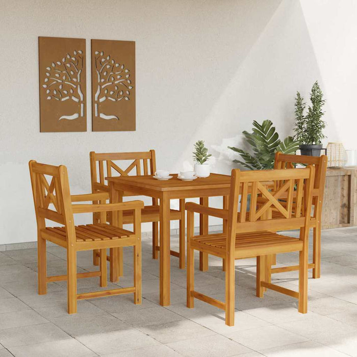 Set de dining pentru grădină din lemn masiv de acacia, 5 piese - WALTI WALTI