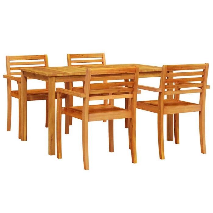 Set de dining 5 pcs Maro 140 x 80 x 74 cm Lemn masiv de acacia - WALTI WALTI