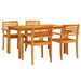 Set de dining 5 pcs Maro 140 x 80 x 74 cm Lemn masiv de acacia - WALTI WALTI
