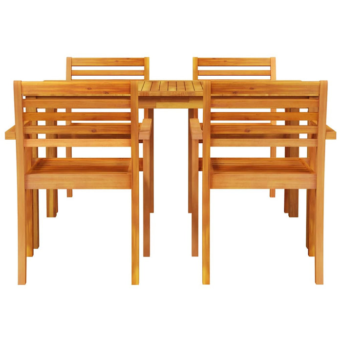 Set de dining 5 pcs Maro 140 x 80 x 74 cm Lemn masiv de acacia - WALTI WALTI