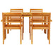 Set de dining 5 pcs Maro 140 x 80 x 74 cm Lemn masiv de acacia - WALTI WALTI