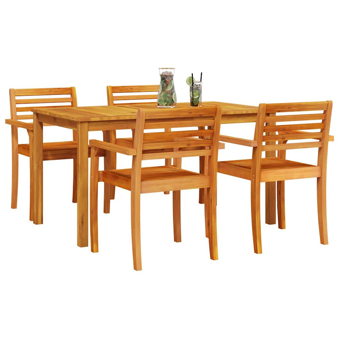 Set de dining 5 pcs Maro 140 x 80 x 74 cm Lemn masiv de acacia - WALTI WALTI