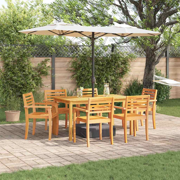 Set de Servit Masa în Grădină 7 pcs Maro 140 x 80 x 74 cm - WALTI WALTI