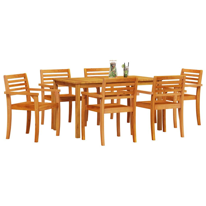 Set de Servit Masa în Grădină 7 pcs Maro 140 x 80 x 74 cm - WALTI WALTI