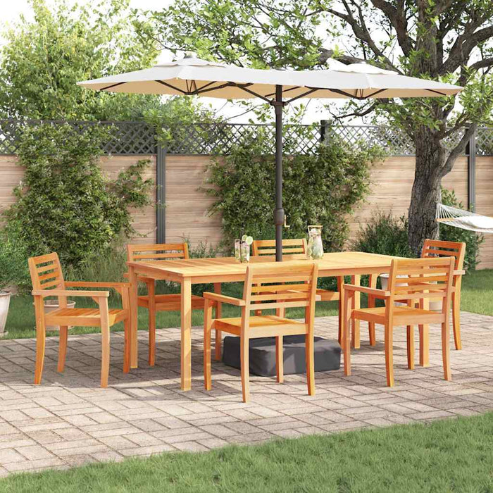 Set de masă pentru dining 9 pcs Natural 200 x 100 x 74 cm - WALTI WALTI