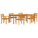 Set de masă pentru dining 9 pcs Natural 200 x 100 x 74 cm - WALTI WALTI