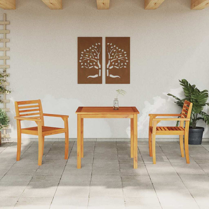 Set de dining pentru grădină 3 pcs Lemn Natural 85 x 85 x 75 cm - WALTI WALTI