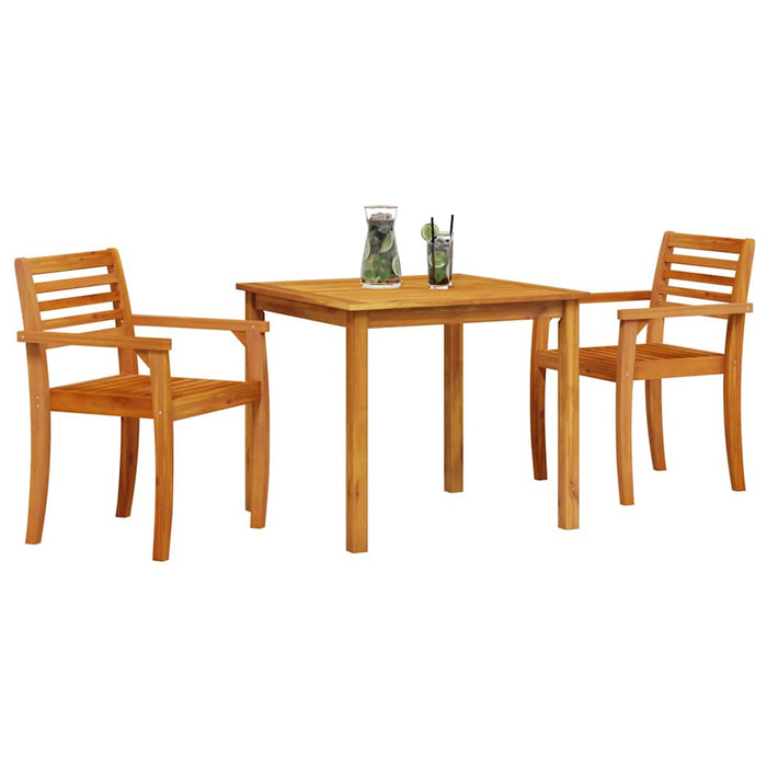 Set de dining pentru grădină 3 pcs Lemn Natural 85 x 85 x 75 cm - WALTI WALTI