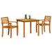 Set de dining pentru grădină 3 pcs Lemn Natural 85 x 85 x 75 cm - WALTI WALTI