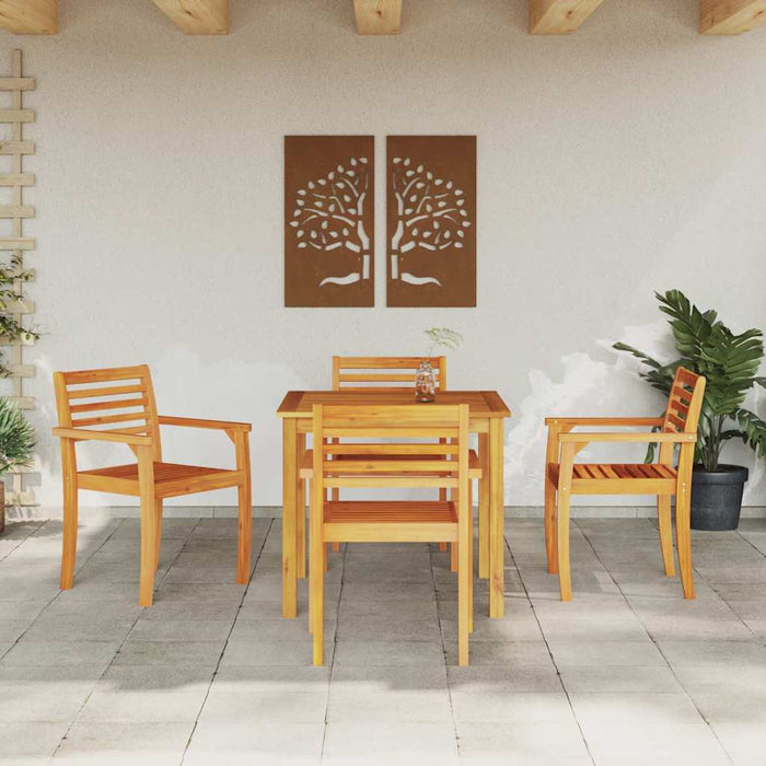 Set de dining pentru grădină 5 pcs Lemn natural 85 x 85 x 75 cm - WALTI WALTI