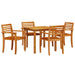 Set de dining pentru grădină 5 pcs Lemn natural 85 x 85 x 75 cm - WALTI WALTI