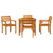 Set de dining pentru grădină 5 pcs Lemn natural 85 x 85 x 75 cm - WALTI WALTI