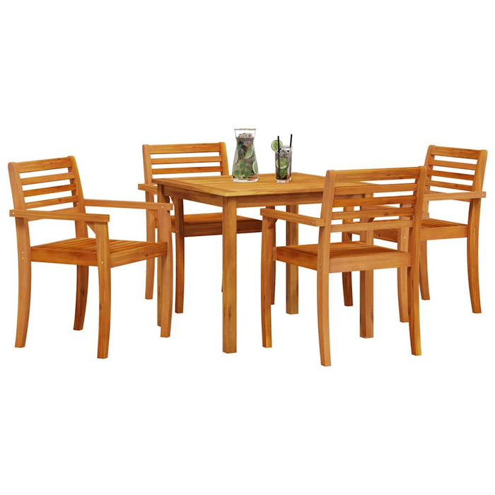 Set de dining pentru grădină 5 pcs Lemn natural 85 x 85 x 75 cm - WALTI WALTI