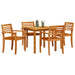 Set de dining pentru grădină 5 pcs Lemn natural 85 x 85 x 75 cm - WALTI WALTI