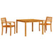 Set Dining Grădină 3 pcs Maro 110 x 110 x 75 cm - WALTI WALTI