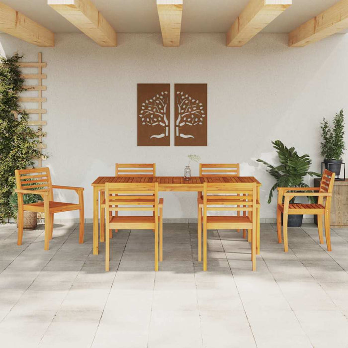 Set mese grădină 7 pcs Natural 180 x 90 x 75 cm - WALTI WALTI