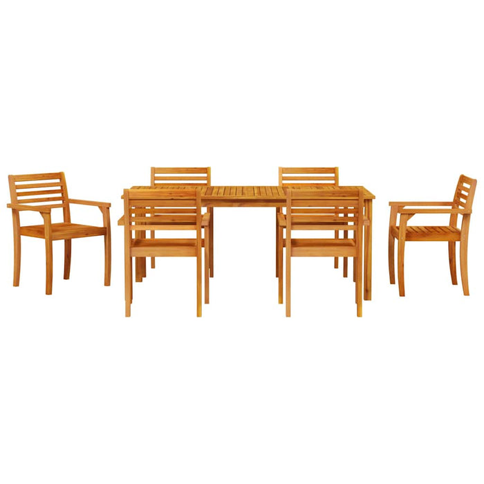 Set mese grădină 7 pcs Natural 180 x 90 x 75 cm - WALTI WALTI