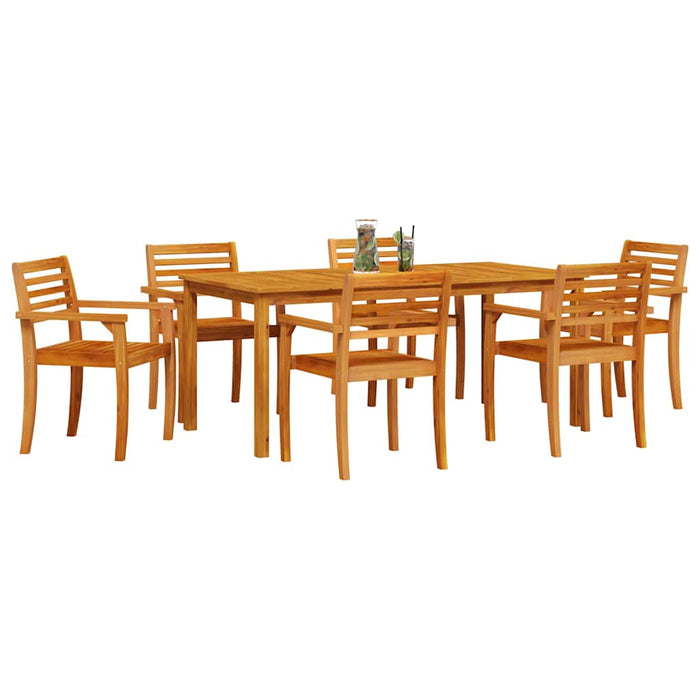 Set mese grădină 7 pcs Natural 180 x 90 x 75 cm - WALTI WALTI