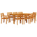 Set de masă de dining 9 pcs Natural 180 x 90 x 75 cm - WALTI WALTI