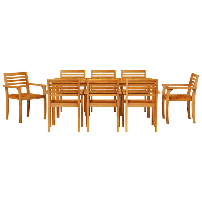 Set de masă de dining 9 pcs Natural 180 x 90 x 75 cm - WALTI WALTI