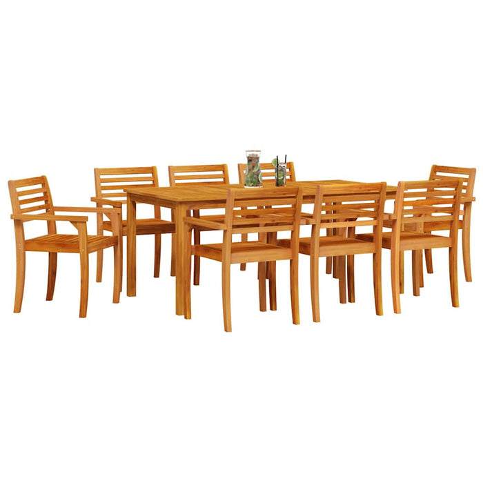 Set de masă de dining 9 pcs Natural 180 x 90 x 75 cm - WALTI WALTI