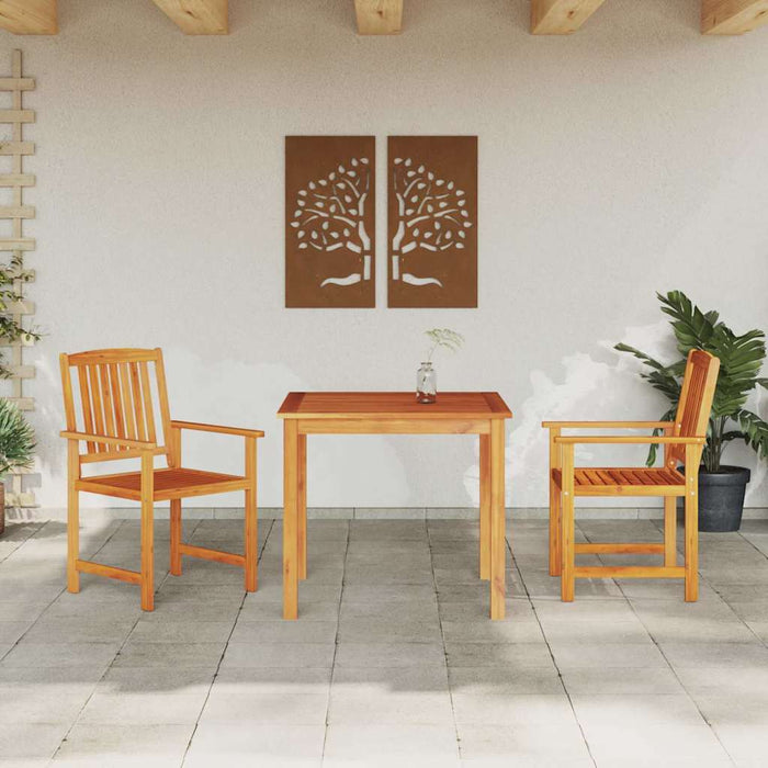 Set luat masa în aer liber 3 pcs Lemn natural 90 x 90 x 74 cm - WALTI WALTI