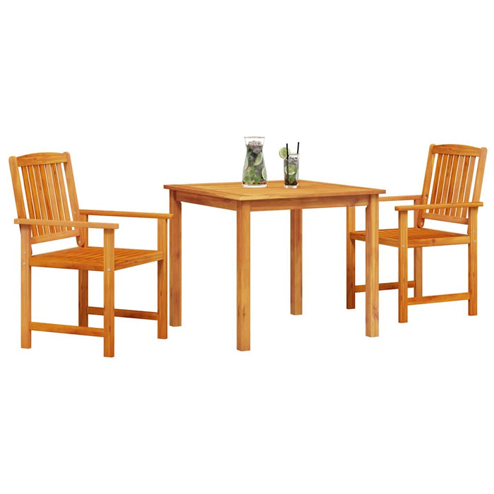 Set luat masa în aer liber 3 pcs Lemn natural 90 x 90 x 74 cm - WALTI WALTI