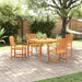 Set de masă pentru exterior 5 pcs Lemn natural 90 x 90 x 74 cm - WALTI WALTI