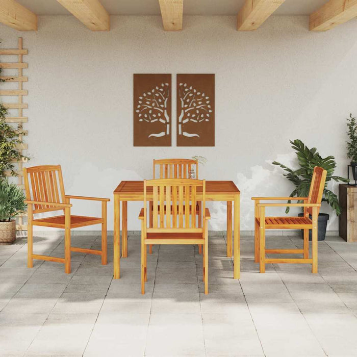 Set de masă pentru exterior 5 pcs Lemn natural 90 x 90 x 74 cm - WALTI WALTI