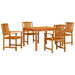 Set de masă pentru exterior 5 pcs Lemn natural 90 x 90 x 74 cm - WALTI WALTI