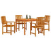 Set de masă pentru exterior 5 pcs Lemn natural 90 x 90 x 74 cm - WALTI WALTI